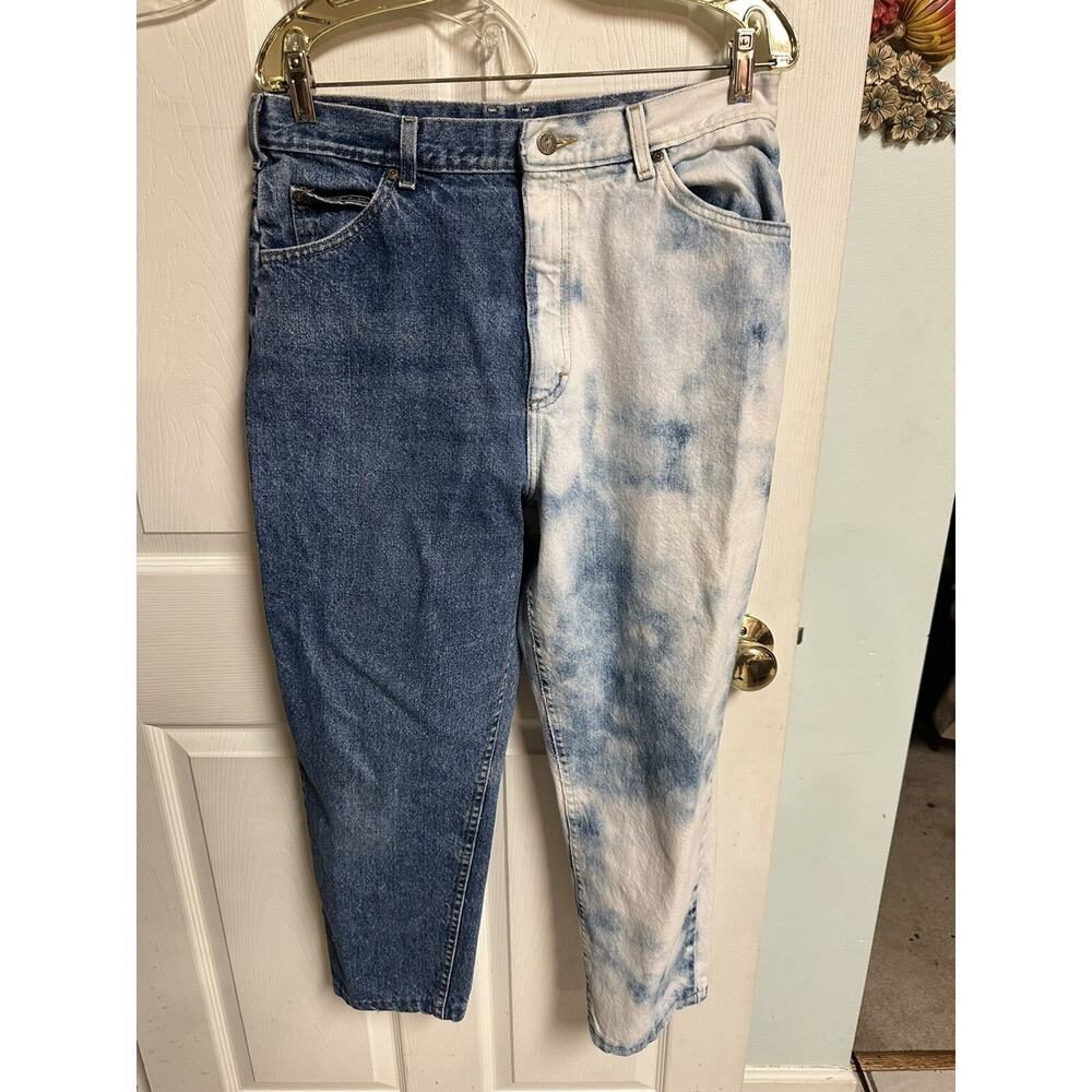 Vnt LEE Riders UNION USA Jeans Two Tone Acid Wash Blue 34x26 Women’s Baggy Mom